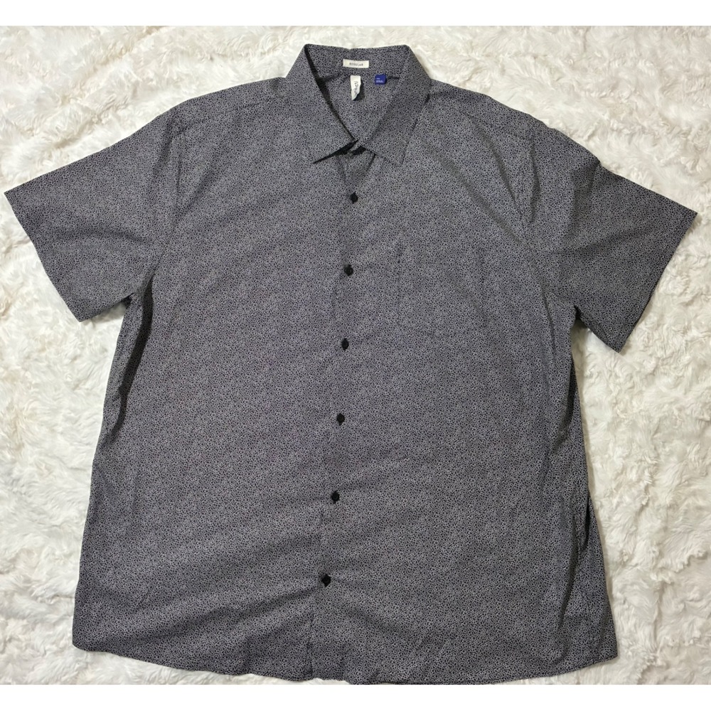 Artefact Mens XXL Reg Fit Abstract Floral Print Button Down Shirt Black White‎